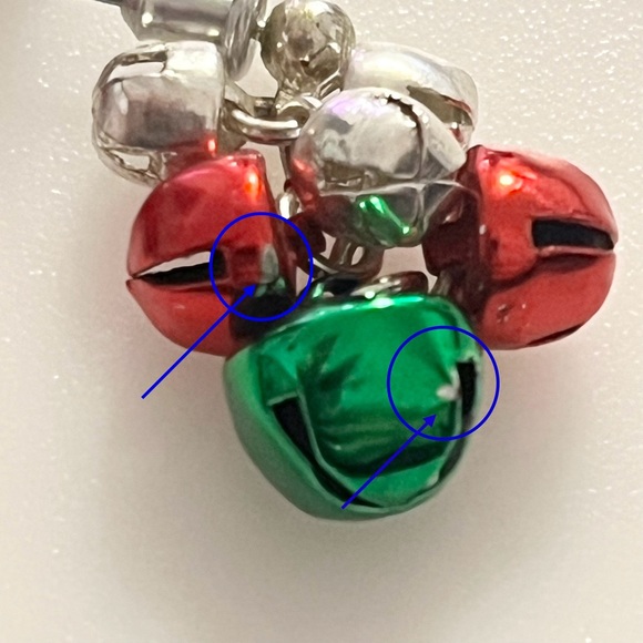 4 Vintage Sets of Holiday Christmas Jingle Bells Dangle Drop Earrings - Picture 7 of 16